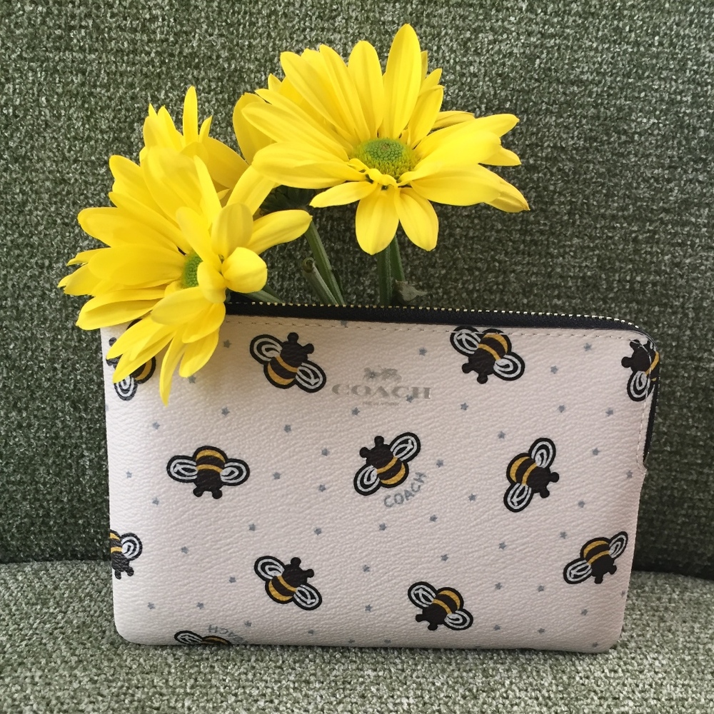 Brand New Coach Wristlet with Bee Print